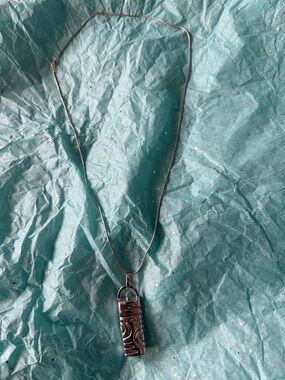 Vintage Silver TB Pendant Necklace with 24 inch chain.